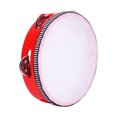 thumbnail image 1 of Pandereta de Madera Greeniant Instrumento Musical Color Rojo 10 pulgadas, 1 of 6