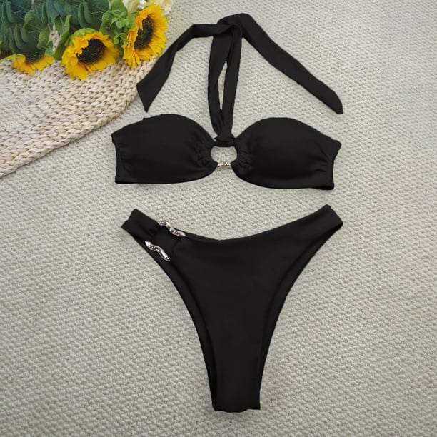 Trajes de baño tankini para mujer Trajes de baño de dos piezas con tirantes de tubo de moda de color sólido para mujer Trajes de baño para mujer Trajes de baño tankini para mujer