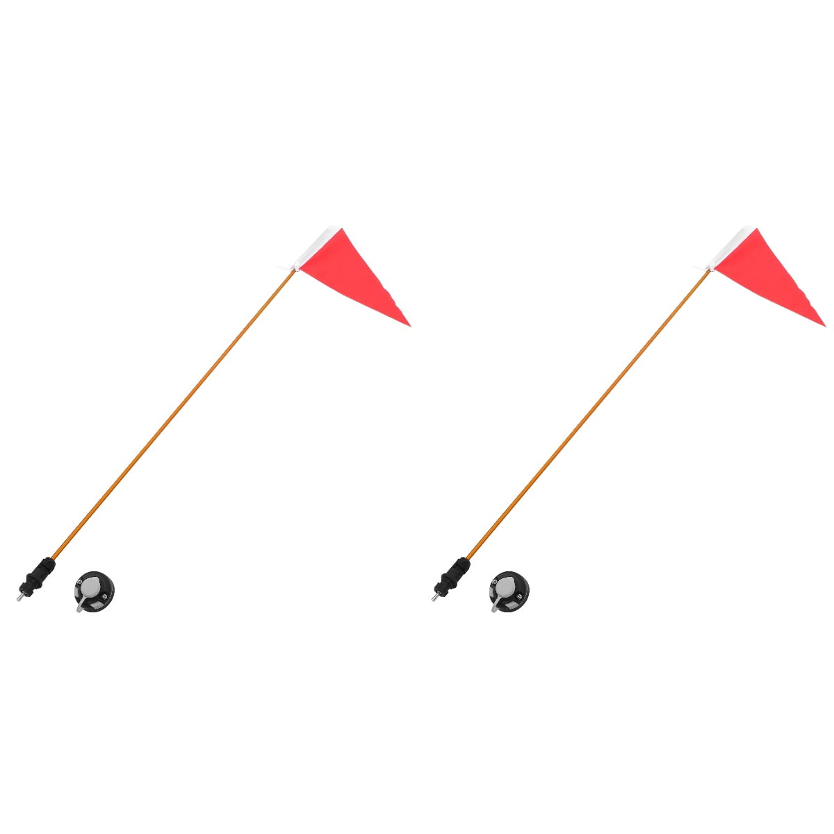 Raindrops 2 Sets of Professional Safety Flag Multi-function Flag Pole Warning Kayak Flag Boat Accessory