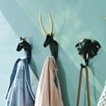 thumbnail image 4 of Dengjunhu Deer Head Antlers Single Wall Hook, Wild Animal Shaped Hanger Wall Mounted Coat Hat Key Hook Heavy Duty Safari Vintage Home Decor Gift, 4 of 7