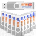 thumbnail image 2 of [200 piezas] Unidad flash USB con logotipo personalizado, 2 GB, 200 unidades, JBOS, gris, 2 of 7