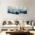 thumbnail image 2 of Elephant Stock Japanese Mountain Landscape Abstract Wall Art - Horizontal Multi Panel Canvas - Living Room Wall Decor - Abstract Multi Panel - Blue And White Decor - 74" x 37", 2 of 8