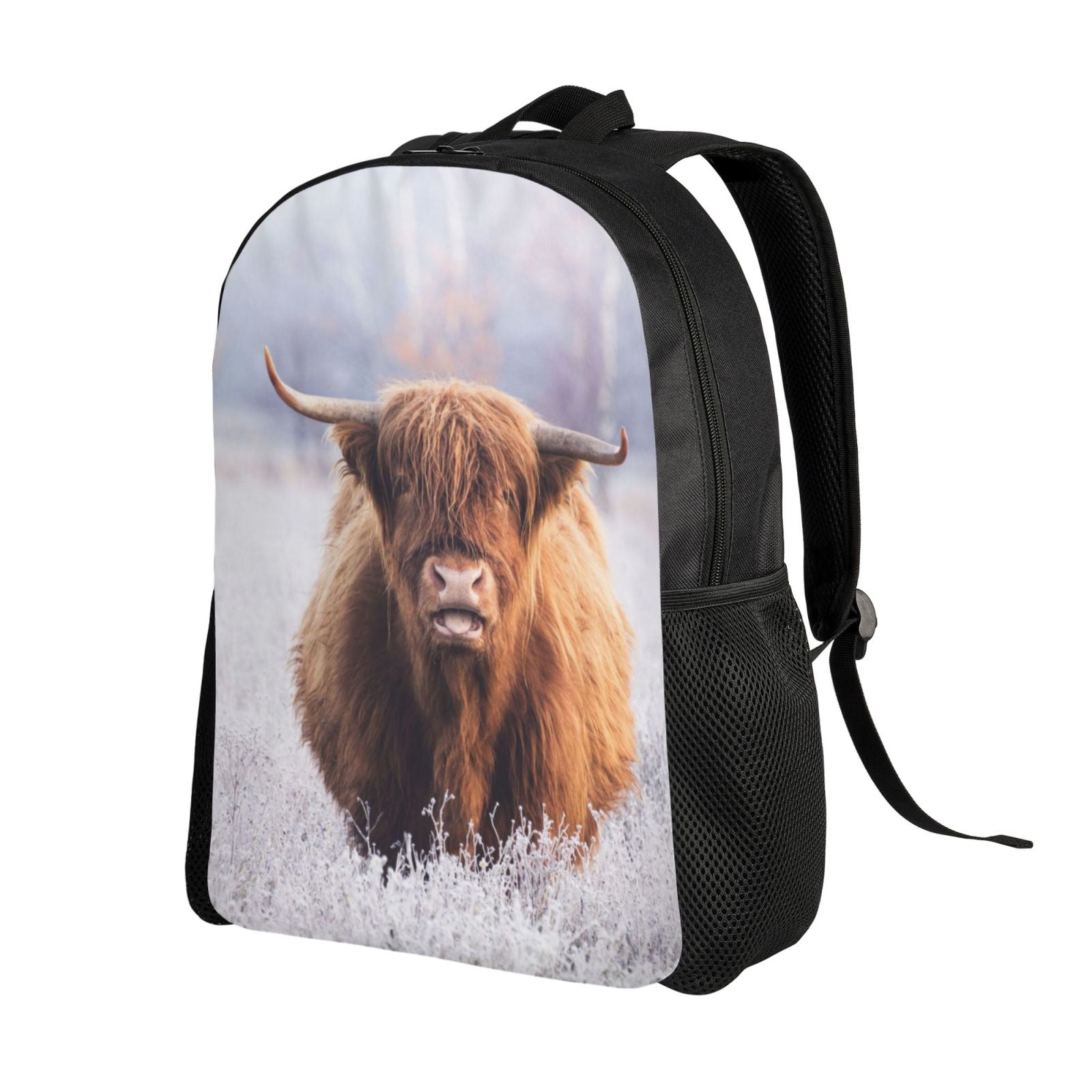 Horeoi Cow Print Waterproof 600D Oxford Laptop Backpack for School Travel Work - Lightweight Durable Bag with Adjustable Straps