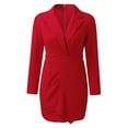 thumbnail image 4 of Bmisegm Womens Blazer Open Front Sexy Elegant Formal Suit Jackets Dress for Work Office Business Coat with Belt Long Blazers Suit Jackets for Women Red S, 4 of 7