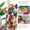 thumbnail image 5 of Yayeee 4 Pack Dining Chair Covers Stretch Parson Chairs Slipcovers Seat Protector, Retro Geometric, 5 of 6