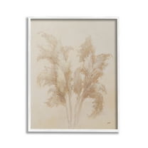 Stupell Industries Traditional Pampas Grass Botanical & Floral Painting White Framed Art Print Wall Art, 24 x 30