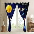 thumbnail image 4 of Universe Themed Curtains Space Blackout Curtains Outer Space Window Curtains Blue Galaxy Planet Print Bedroom Curtains Solar System Universe Room Decor for Teens,2 Panels 52"Wx84"L, 4 of 5