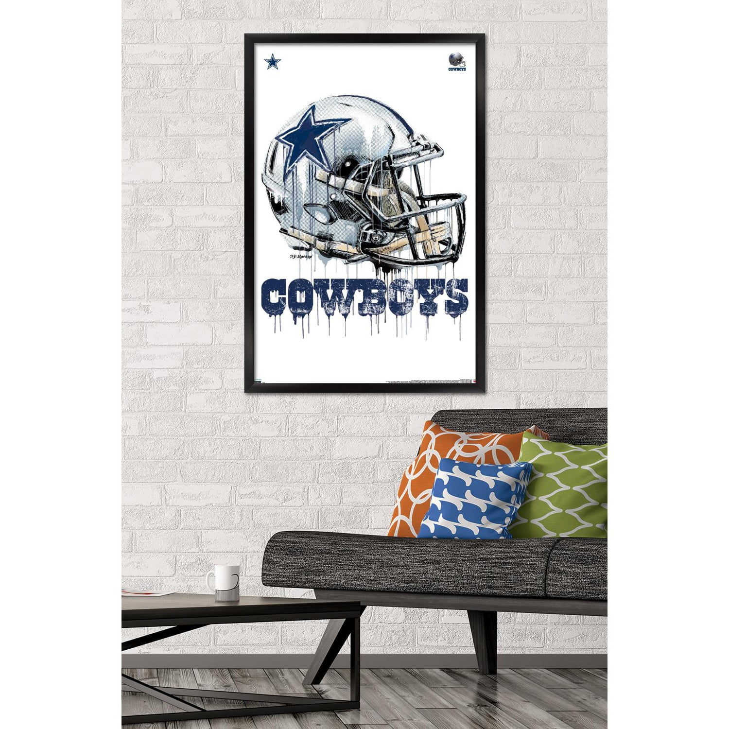 NFL Seattle Seahawks - Drip Helmet 20 Wall Poster, 22.375 x 34, Framed