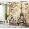 thumbnail image 4 of Ambesonne Paris Shower Curtain, Eiffel Tower on Grunge Wall, 69"Wx84"L, Brown Beige, 4 of 4