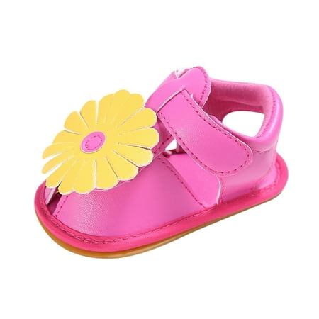 

Baby Sandals Flowers Newborn First Walkers Slippers Pink 12