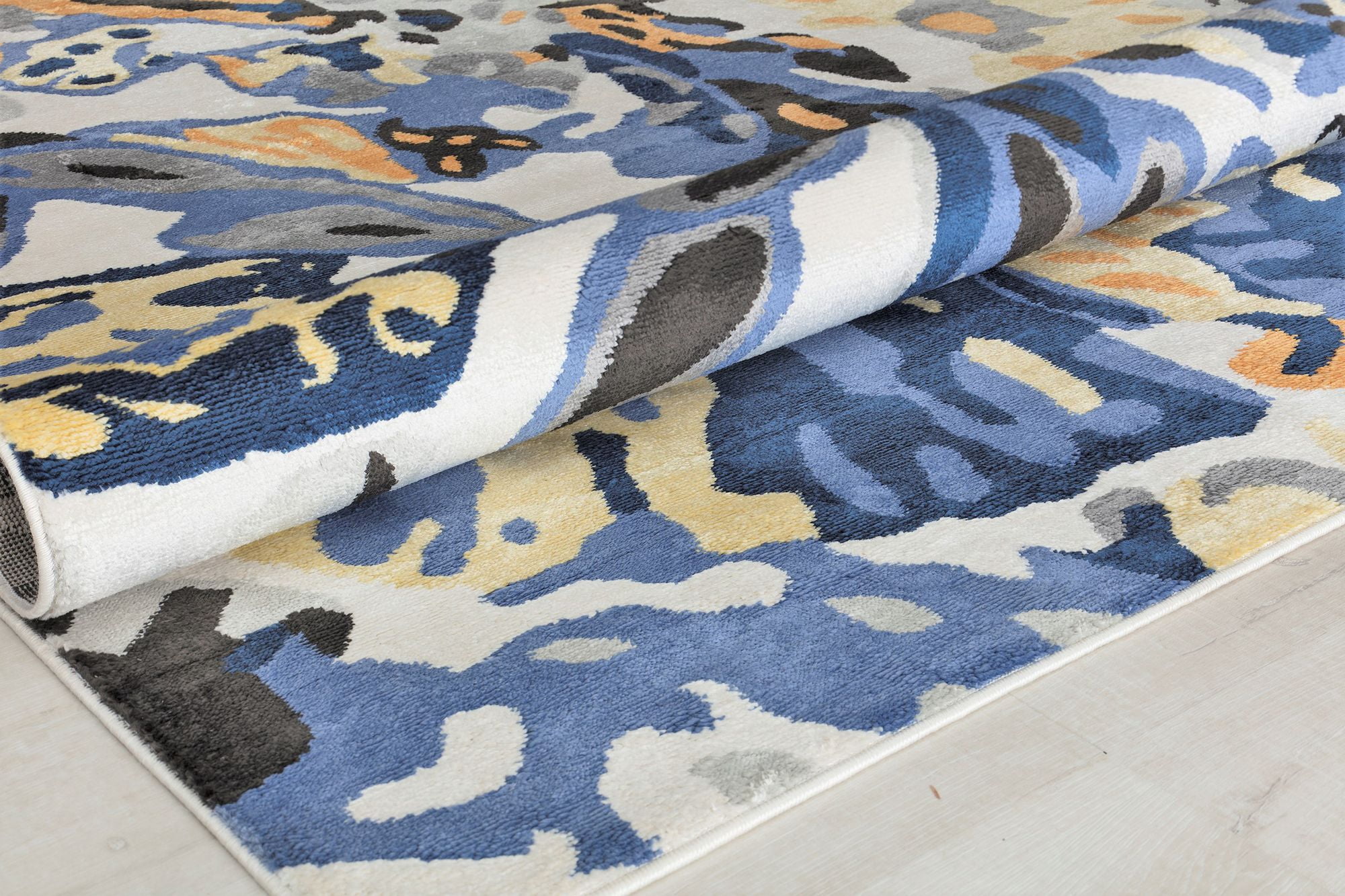 Rugs America Hanna VA15C Spring Delight Floral Transitional Blue Area Rug, 9'x12'