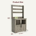 thumbnail image 2 of 6 Tier Kitchen Bakers Rack With Power Outlet Microwave Stand Bakers Rack With Storage Cabinet Farmhouse Small Kitchen Pantry Hutch With Door Thickened Counter, Coffee Bar Storage Shelves, Grey, 2 of 7
