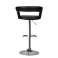 thumbnail image 3 of Poundex Adjustable Height & Swivel Barstool in Black Faux Leather - Set of 2, 3 of 9