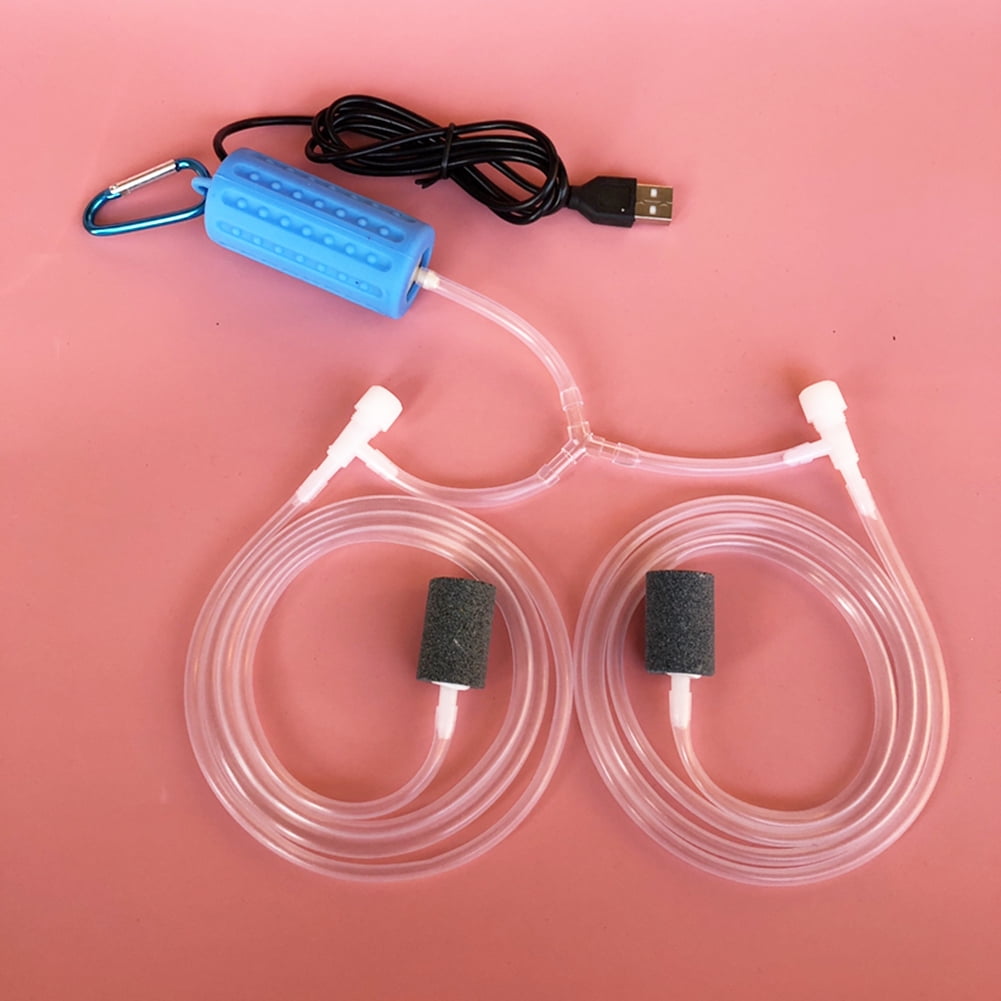 WhizMax Aquarium Oxygen Pump with Double Air Stone, Household Fish Jar