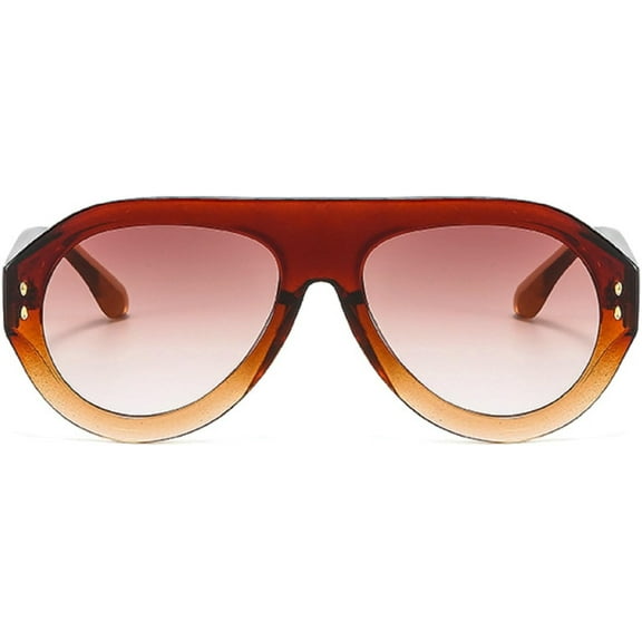 Popular Fashion Pilot Sunglasses Women Shades UV400 Retro Rivets Decoration Gradient Trending Men Round Sun Glasses
