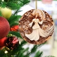 thumbnail image 6 of CSEONE Christmas Tree Decorations, Vintage Plastic Paper-Cut Hanging Decor for Holiday Wreath Mantel, Brown White Classic Pairs European Style Festive Home Decor, Beige, 6 of 8