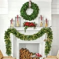 thumbnail image 1 of Holiday Saving! srobpty Christmas Decoration, Home Decor, 2.7 Meter Pines Needle Wreath with LED String Lights Artificial Lighted Wreath Winter Mantelpiece Tabletop Porch Decoration Holiday Wreaths, 1 of 5