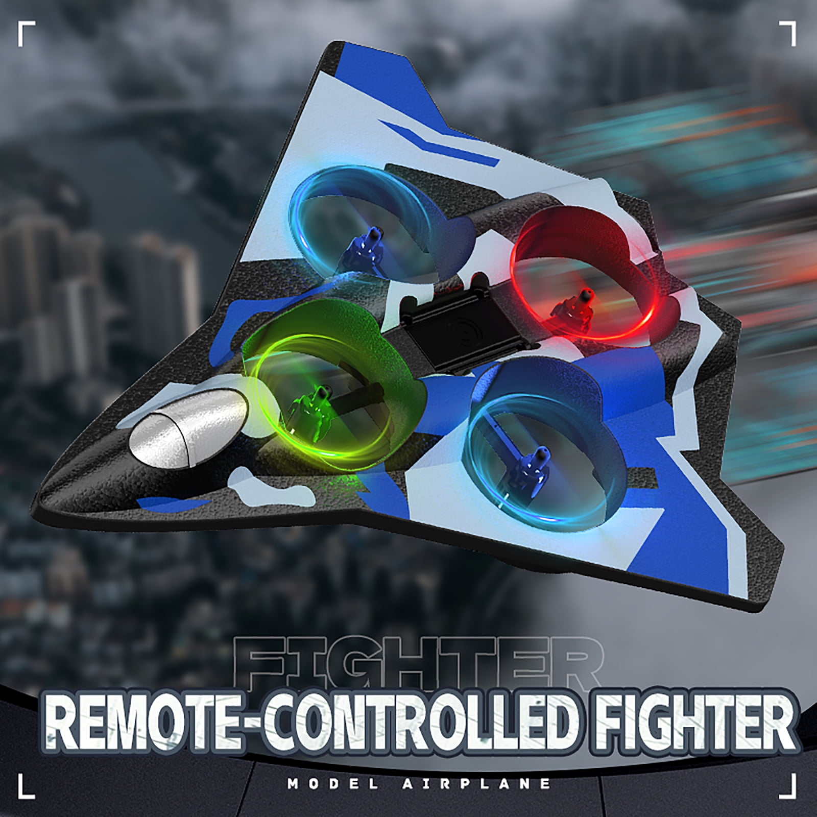 RC Airplane with Control Triple Battery Stunt Aircraft Colorful LED Lights High Speed Aerobatic Glider Toy for Outdoor Adventure Green