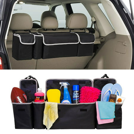 TSV 36x10x4.8 inch Black High Capacity Multi-use Car Seat Back Organizers Bag Interior Accessories For SUV, car, truck, jeep, mini van,
