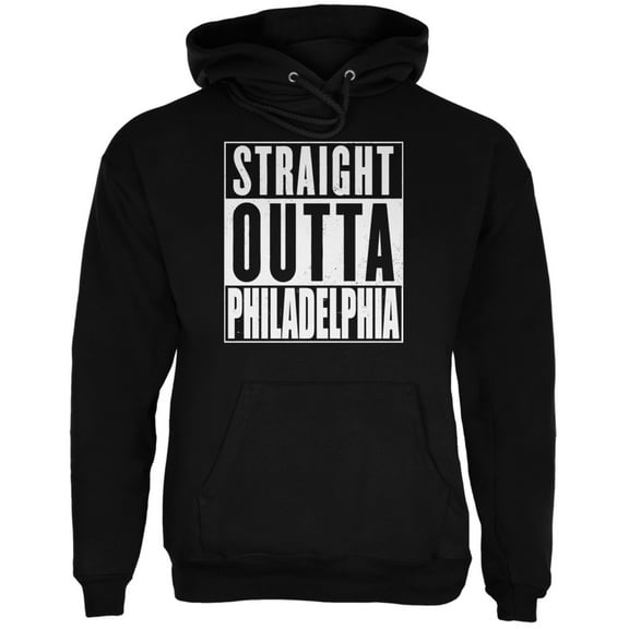 Straight Outta Philadelphia Black Adult Hoodie - X-Large