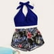thumbnail image 2 of Bikini sólido con correa para mujer, Bikini con escote en V profundo, cómodo traje de baño dividido, traje de baño de dos piezas OAVQHLG3B Store lin121212, 2 of 4