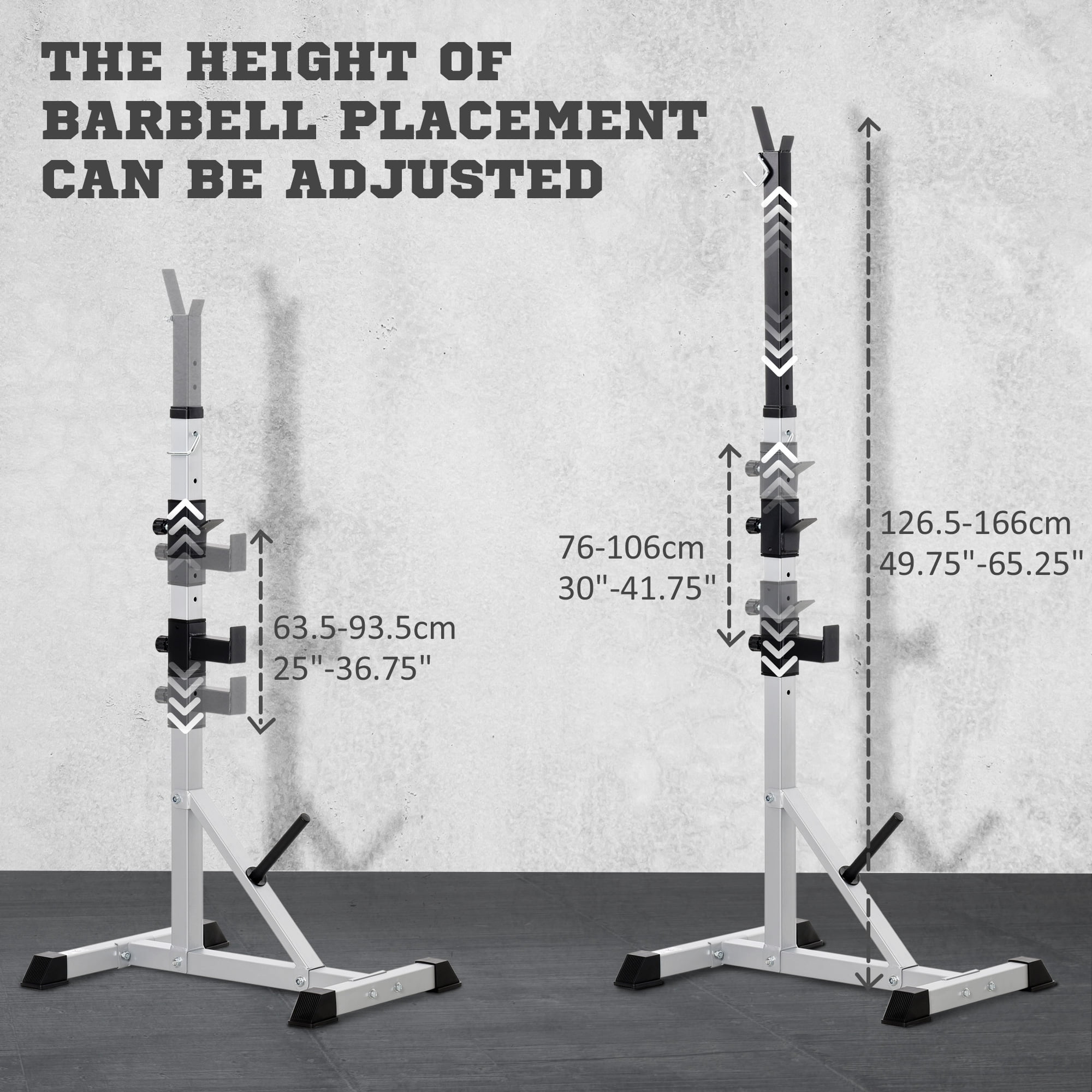 Soozier 2 Piece Pair Steel Height Adjustable Barbell Squat Weight