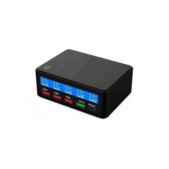 Estación de Carga Múltiple USB LCD Store Line de 5 Puertos