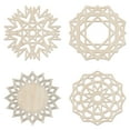 thumbnail image 1 of Mandala Wooden Wall Art Set of 4, Geometric Trellis Lattice Mesh Bohemian, Birch Plywood Rustic Wall Art Accent for Hallway Bedroom Living Room and Offices, 11,4" X 11,4" X 0.1", by Ambesonne, 1 of 4