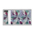 thumbnail image 2 of JIALIOU Nylon Trifold Card Wallet with ID Window Zipper Pocket for Men Women Teen Violet Red Floral Stained Glass, 2 of 7