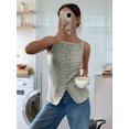 thumbnail image 4 of Womens Button Down Tank Top Summer Sleeveless Square Neck Going Out Tops Casual Cropped Vest Green L, 4 of 5