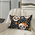 thumbnail image 2 of LNWH Rectangle Pillow Cover, Black Sugar Skulls Flowers Cushion Covers Pillowcase for Couch Bedroom Sofa, 14"x20", 2 of 7