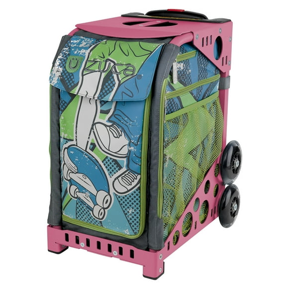 Zuca 18" Sport Bag - Ollie with Flashing Wheels (Pink Frame)