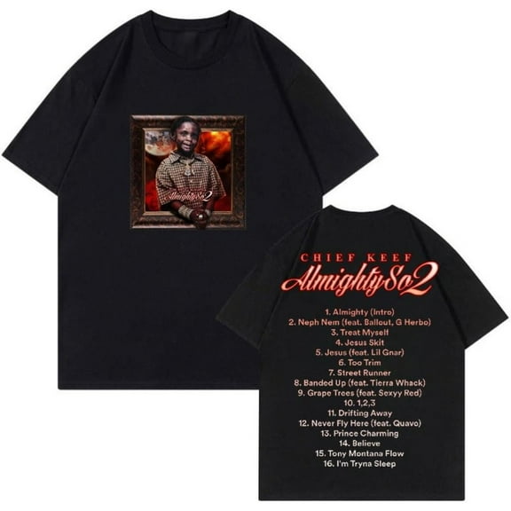 Chief Keef Almighty So 2 Album Merch Short Sleeve T-shirt Unisex Fashion Crew Neck Top