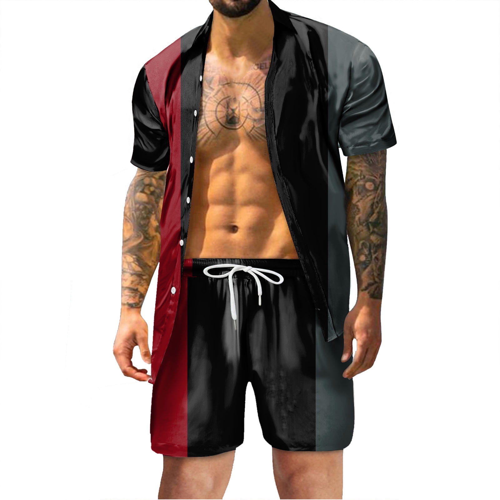 Mens Summer Fashion Leisure Hawaii Seaside Holiday Beach Digital 3D