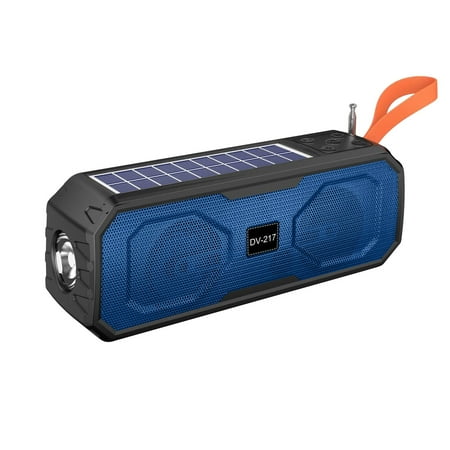 Solar Bluetooth Speaker Portable Outdoor Bluetooth Speaker with Multifunctional Outdoor Flashlight，Stereo Sound with Bass Home Wireless Speaker
