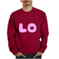 thumbnail image 2 of Elvqul Mens Sweatshirts Crew Neck Graphic Red Sweatshirts for Men Crewneck, 2 of 4