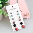 thumbnail image 3 of 6 pares de pendientes de cristal de de imitación de plata vintage para mujer Salvador  Ear Studs, 3 of 5