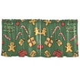 thumbnail image 7 of Yayeee Kitchen Curtains Tier Set of 2 Light Filtering 57"x36" Over Sink Window Panels, Yellow Christmas Gingerbread, 7 of 7
