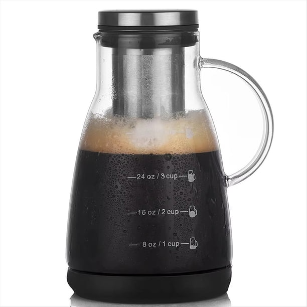 Cafetera y Tetera de Doble Uso de 960 Ml para Café y Té Frío, Cafetera de Vidrio con Filtro para Café Expreso, Cafetera de Vidrio para Uso Doméstico