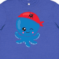 thumbnail image 4 of Inktastic Pirate Octopus, Blue Octopus With Red Pirate Hat Youth T-Shirt, 4 of 5