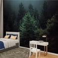 thumbnail image 2 of Peel and Stick Wallpaper Waterproof Misty pine trees forest landscape Wall Mural Decor Self Adhesive and Removable 100in x 144in, 2 of 8