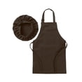 thumbnail image 4 of YONGHS Kids Boys Girls Chef Apron Hat Set Kitchen Bib Aprons Cooking Baking Training Painting Outfits Coffee L, 4 of 7