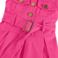thumbnail image 6 of EnJoCho Girls Summer Denim Dress Sleeveless Button Down Collared Jean Dresses Y2K Pleated A Line Dress with Belt Toddler Maxi Dress Summer, 6 of 7