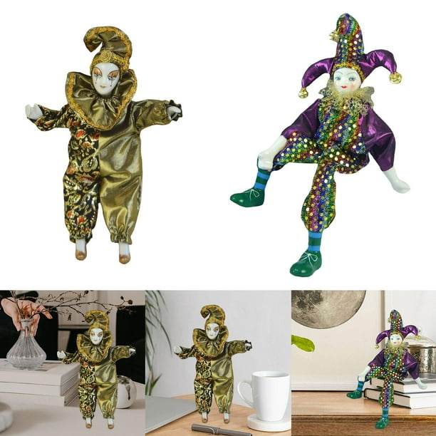 2 Unids de Juguete de Peluche Hugo Muñeca Antigua con Traje Adornos de Halloween Muñeco Payaso