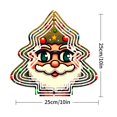 thumbnail image 3 of Metal Hanging Christmas Tree Wind Spinner - Festive Garden Decoration with Colorful Lights Star Top and Cheerful Santa Design, 3 of 7