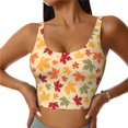 thumbnail image 1 of Balery Autumn Maple Leaves Sujetadores deportivos con espalda cruzada para mujer, acolchados, sin costuras, de alto impacto, ideales para yoga, gimnasio, entrenamiento y fitness.-X-Large, 1 of 8