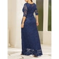 thumbnail image 4 of Gvmfive Women Plus Size Dresses Lace Half Sleeve Evening Party Formal Dress 6XL, 4 of 4
