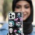 thumbnail image 5 of MUNDAZE Case for Apple iPhone 15 Plus Hybrid Shockproof Slim Hard Soft TPU Shell Heavy Duty Protective Phone Cover - Roses Halloween Spooky Horror Characters Spider Web, 5 of 5