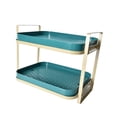 thumbnail image 5 of 2 Tier Storage Rack Makeup Organizer Large Capacity Removable Desk Organizer Rack Display Shelf for Dorm Desktop Cosmetic Bathroom Office green, 5 of 9