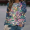 thumbnail image 2 of KIHOUT Chandails pour Femmes en Liquidation, Blouses à Manches Longues Col Rond Imprimé Floral Ample Automne Hiver, Tailles P-2TG, 2 of 5